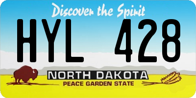 ND license plate HYL428