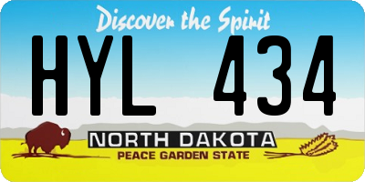 ND license plate HYL434