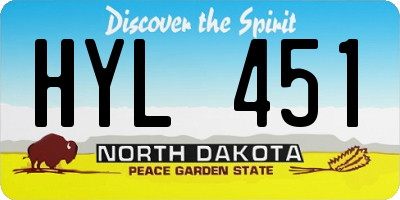 ND license plate HYL451