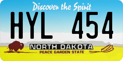 ND license plate HYL454