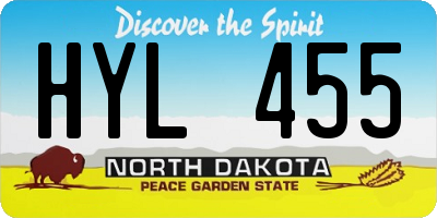 ND license plate HYL455