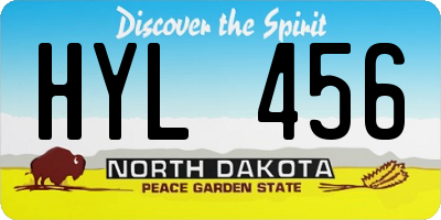 ND license plate HYL456