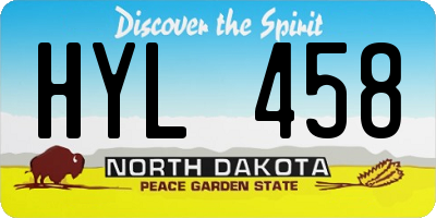 ND license plate HYL458