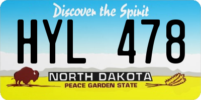 ND license plate HYL478