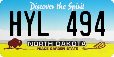 ND license plate HYL494