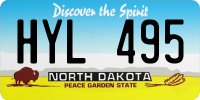 ND license plate HYL495