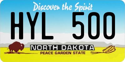 ND license plate HYL500