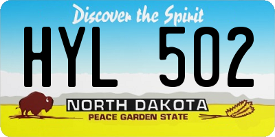 ND license plate HYL502