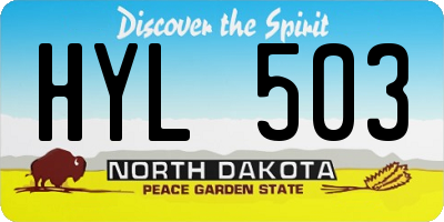 ND license plate HYL503