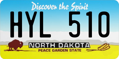 ND license plate HYL510