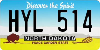 ND license plate HYL514