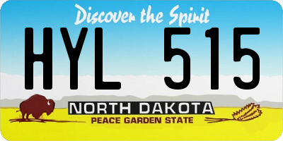 ND license plate HYL515