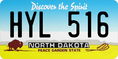ND license plate HYL516