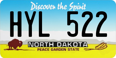 ND license plate HYL522