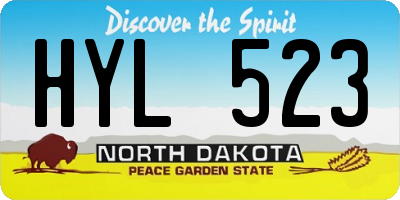 ND license plate HYL523