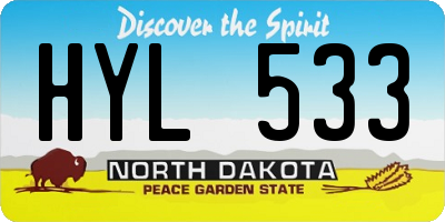 ND license plate HYL533