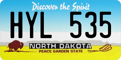 ND license plate HYL535