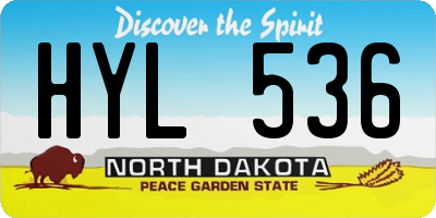 ND license plate HYL536