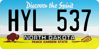 ND license plate HYL537