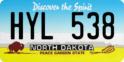 ND license plate HYL538