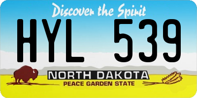 ND license plate HYL539