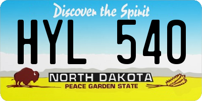 ND license plate HYL540