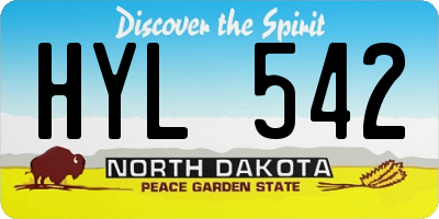 ND license plate HYL542