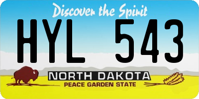 ND license plate HYL543