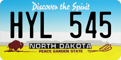 ND license plate HYL545
