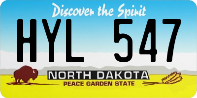 ND license plate HYL547