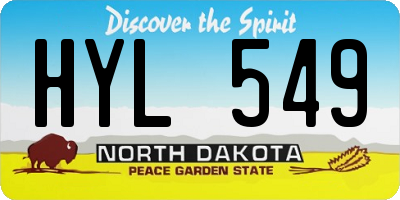 ND license plate HYL549