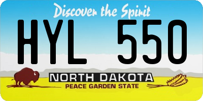 ND license plate HYL550