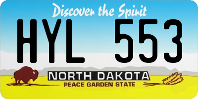 ND license plate HYL553