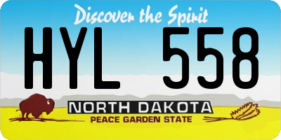 ND license plate HYL558