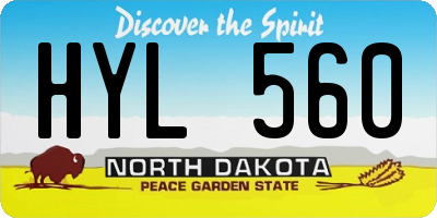 ND license plate HYL560