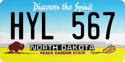 ND license plate HYL567