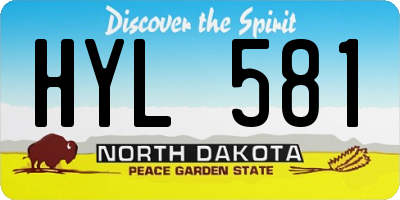 ND license plate HYL581