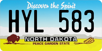 ND license plate HYL583