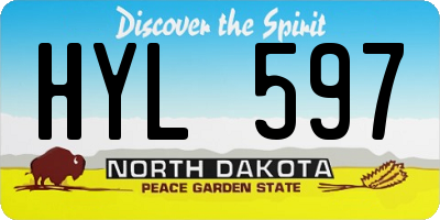 ND license plate HYL597