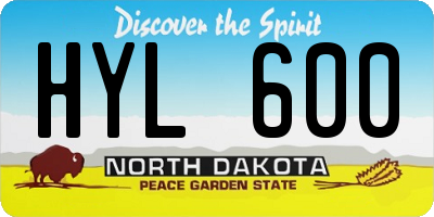 ND license plate HYL600