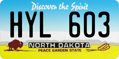 ND license plate HYL603
