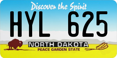 ND license plate HYL625