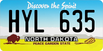 ND license plate HYL635