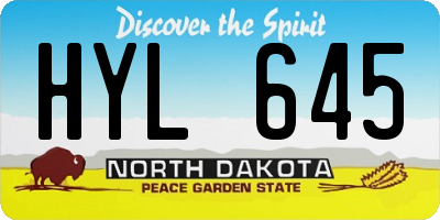 ND license plate HYL645