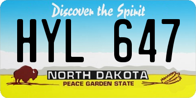 ND license plate HYL647
