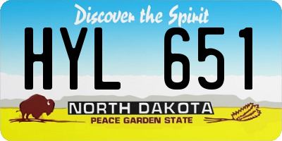 ND license plate HYL651