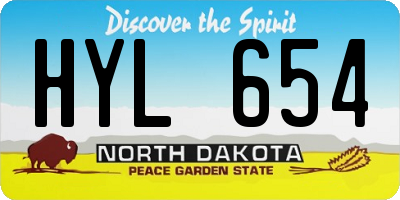 ND license plate HYL654
