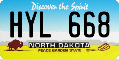ND license plate HYL668