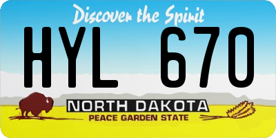 ND license plate HYL670