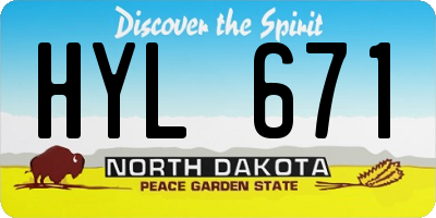 ND license plate HYL671